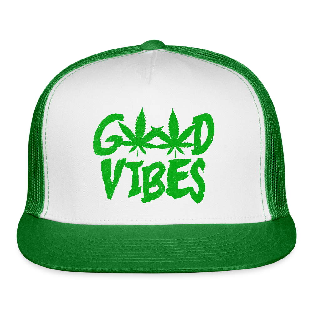 Good vibes - white/kelly green